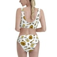 thumbnail image 6 of Pofeuu Honey Print Womens Bathing Suits Modest High Waisted Bikini Sets Cute Halter 2 Piece Swim Suit, 6 of 7