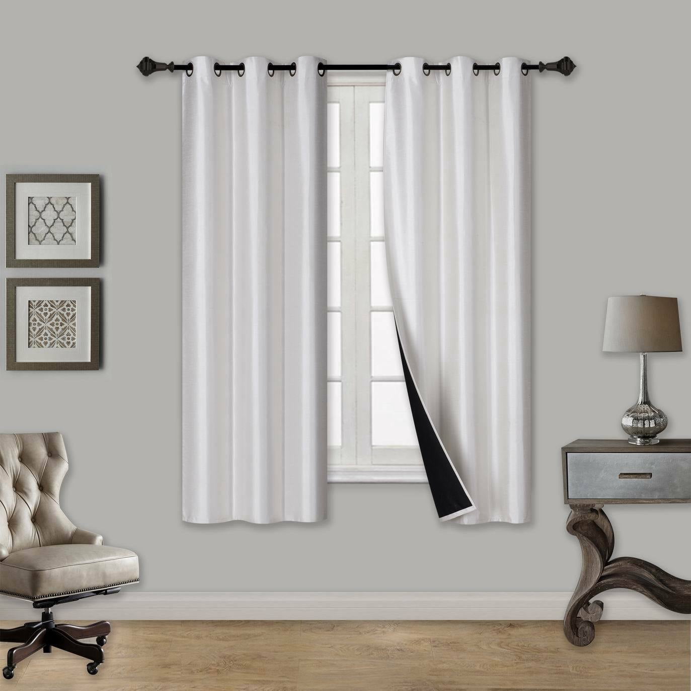 !! 2PC ELIO IVORY SOLID COLOR 100% BLACKOUT THERMAL WINDOW GROMMEST