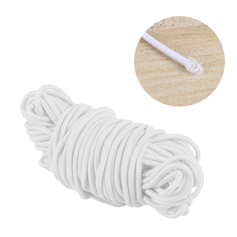 HEMOTON 1PC 10M Long Round Stretch Rope Rubber Band Elastic Cord  Multi-purpose Elastic String Sturdy Elastic Rope for Store Home Use White