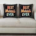 thumbnail image 3 of Set of 2 Decorative Throw Pillow Covers 18x18in - Colorful " BEST MASIS EVER " Design with Playful Shapes & Stars for Couch Bed Car, 3 of 8