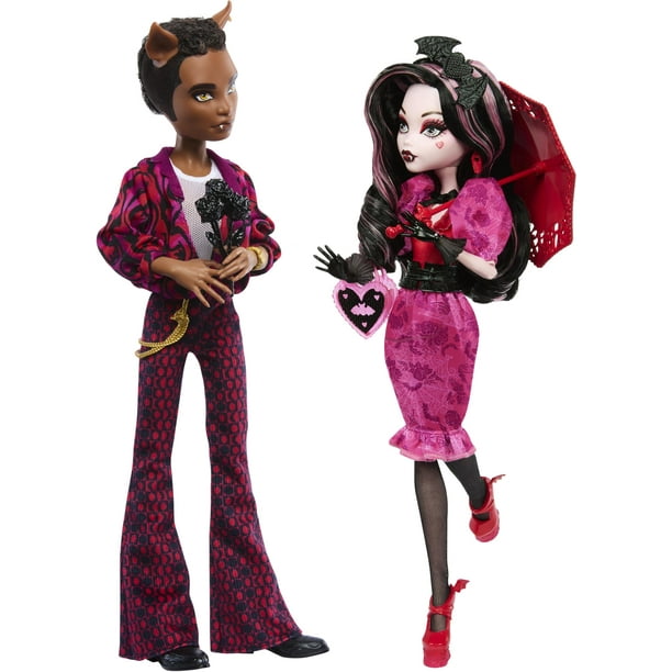 Munecas Monster High Draculaura y Clawd Wolf Howriday Love Walmart en linea