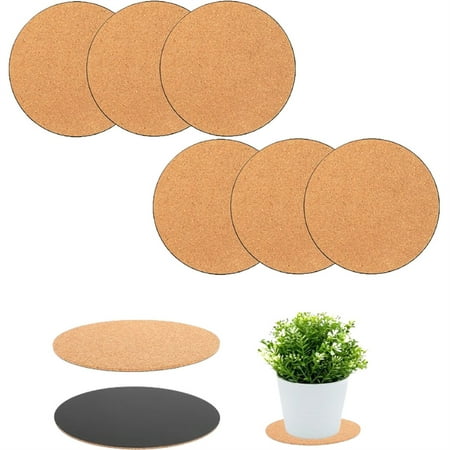 

Tutuviw 6Pcs Cork Plant Coasters 7.8 inch Double Layers Soft Corkboard Mat Absorbent Planter Saucers Absorbent Cork Plant Mats for House Plants Wine Coffee & Drinks