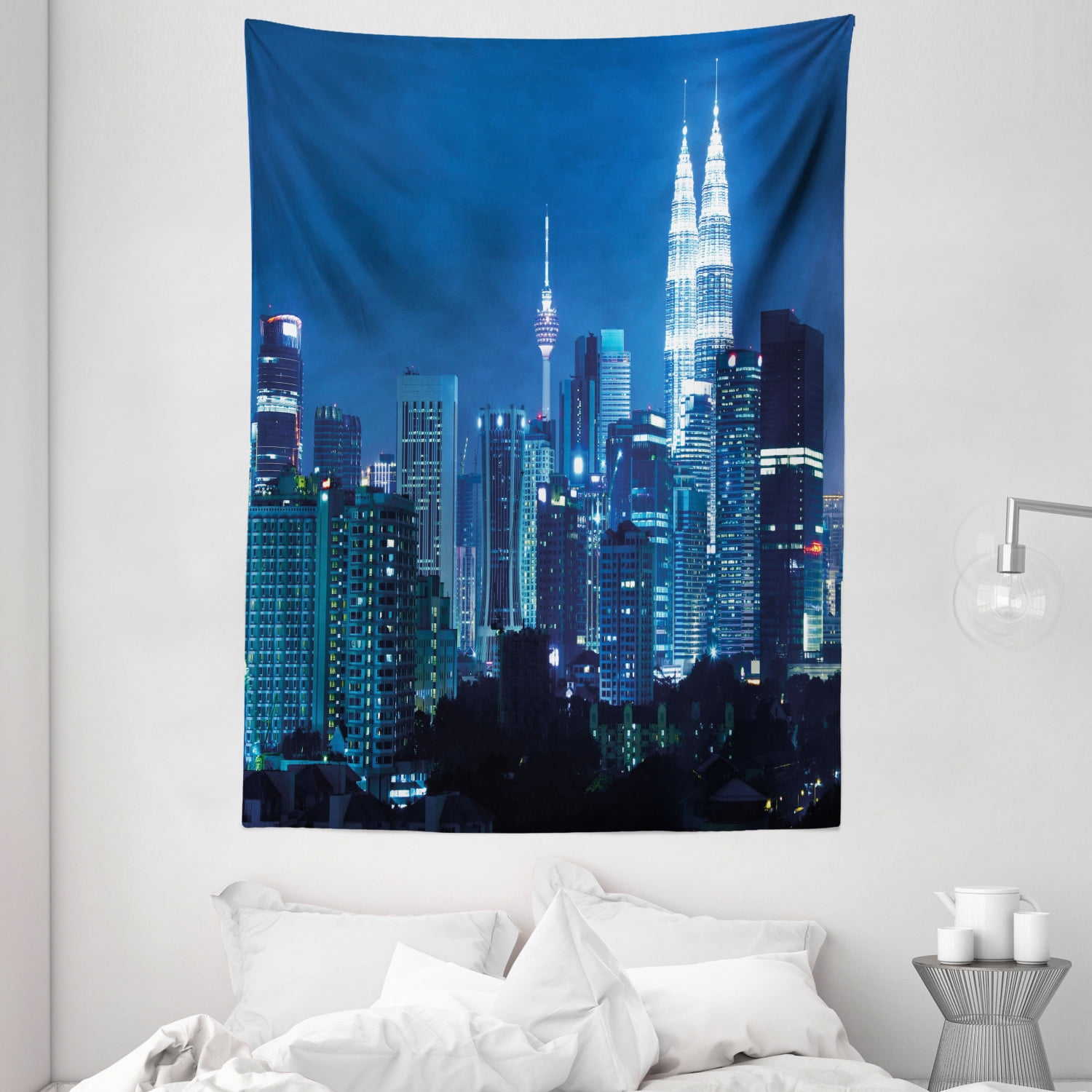Cityscape Tapestry, Kuala Lumpur Skyline Night KLCC Twin Towers