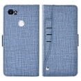 thumbnail image 4 of Compatible avec Google Pixel 2 TG Étui Portefeuille en Cuir à Rabat Porte-Cartes Support Accessoires pour Cellulaire Porte-Monnaie Fente pour Pièce d'Identité de Crédit Étuis de Téléphone pour Pixel1 Femmes Hommes Bleu, 4 of 5