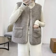 thumbnail image 4 of Njoeus Women's 2023 Winter Casual Sherpas Vests Sleeveless Fall Warm Vests Fleeces Jacket Button Up Lightweight Gilet with Pockets, 4 of 4