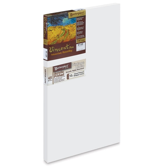Masterpiece Vincent Pro Artfix Linen Canvas - 10" x 20", Acrylic Primed