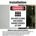 thumbnail image 3 of (2 Pack) Do Not Climb On Fence OSHA Danger Sign 5 Inch X 3.5 Inch Vinyl Label Decal Sticker Weather Resistant, UV Protected for Workplace, Business, and Construction Site, Made in the, 3 of 7