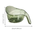 thumbnail image 3 of Aesthetic Multifunctional Rice Strainer with Handle, BPA-Free Colander | Food Grade, Fine Holes for Fast Draining, Space-Saving for Washing, Draining & Storing Food (Green), 3 of 7