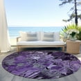 thumbnail image 6 of Addison Rugs Chantille Indoor/Outdoor Transitional Floral Purple Washable Round Rug, 8' x 8', 6 of 6