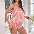 thumbnail image 4 of Gibobby Pijama De Mujer Conjunto de pijamas de seda satinada para mujer(Rosa,G), 4 of 5