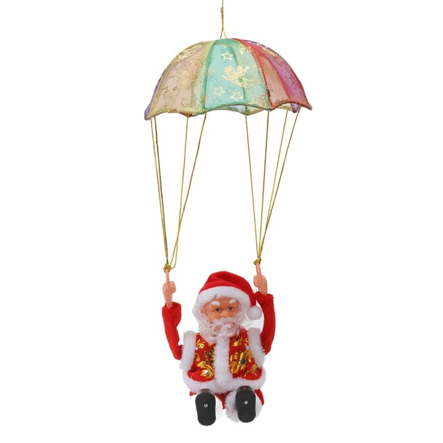Adornos navideños de paracaídas, forma encantadora, seguros, ecológicos, forro polar, PC, adorno colgante navideño, paracaídas para niños, salto mortal
