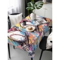 thumbnail image 6 of Baseball Sports Table Cloth, Minimalist Geometric Smear Art Waterproof Tablecloth for Rectangle Tables, Reusable Washable Fabric Table Cover for Restaurant Kitchen Dining Tables 60"x120", 6 of 6