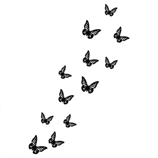 12 Figuras Decorativas Mariposas Better Place Negro