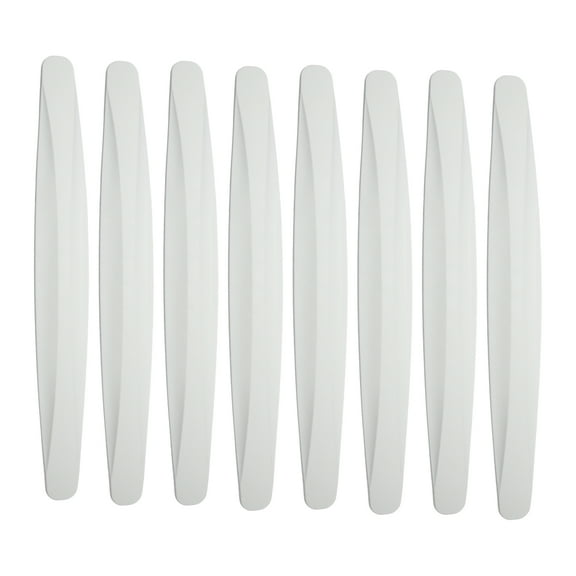 Unique Bargains 8 Pcs 40cm Carbon Fiber Pattern Universal Bumper Guard Strips Car Car Bumper Protector Patch Trim White