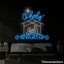 Glowneon O Holy Night Neon Sign, O Holy Night Led Sign, Merry Christmas LED Light, Noel Gifts