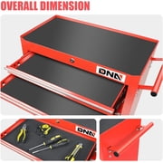 DNA Motoring TOOLS-00264 7-Drawer Red Plastic Top Rolling Tool Cabinet with Keyed Locking System