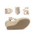 thumbnail image 2 of BLISSFUL STEP Sandales Compensées Espadrilles à Lacets pour Femmes Beige 6, 2 of 6