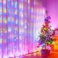 thumbnail image 2 of Curtain Lights Indoor 300LED 9.8ftx9.8ft, Outdoor Waterproof Curtain String Lights with Hook Remote Timer 8 Modes, USB Powered Waterfall Window Lights for Wall Backdrop Home Decorations, 2 of 7