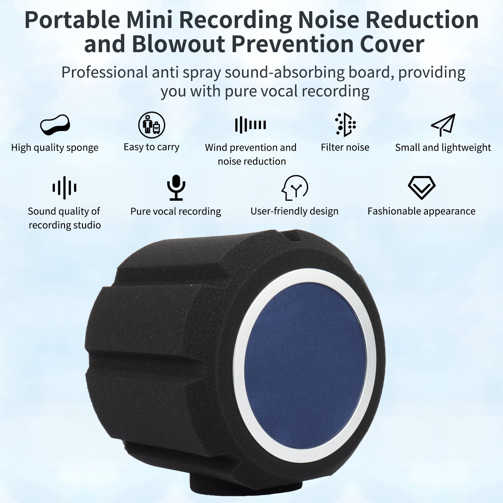 Microphone Windscreen,Portable Noise Reduction Cover Pop Filter Blowout Ion Cover Mic Cover Noise Reduction And Ive Condenser Windscreen Filter Portable -wind Cousopo Laoshe