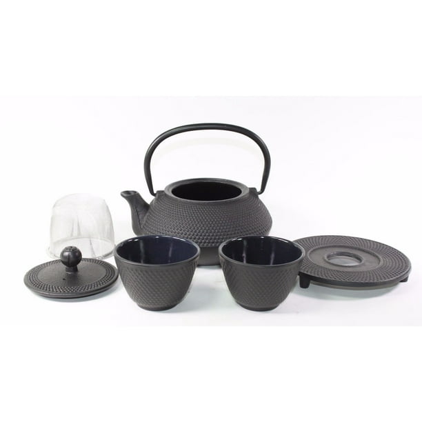 24 fl oz Black Small Hobnail Japanese Cast Iron Teapot Tetsubin Infuser