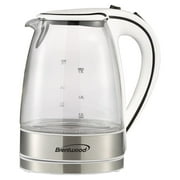 Brentwood Tempered Glass Tea Kettle in White