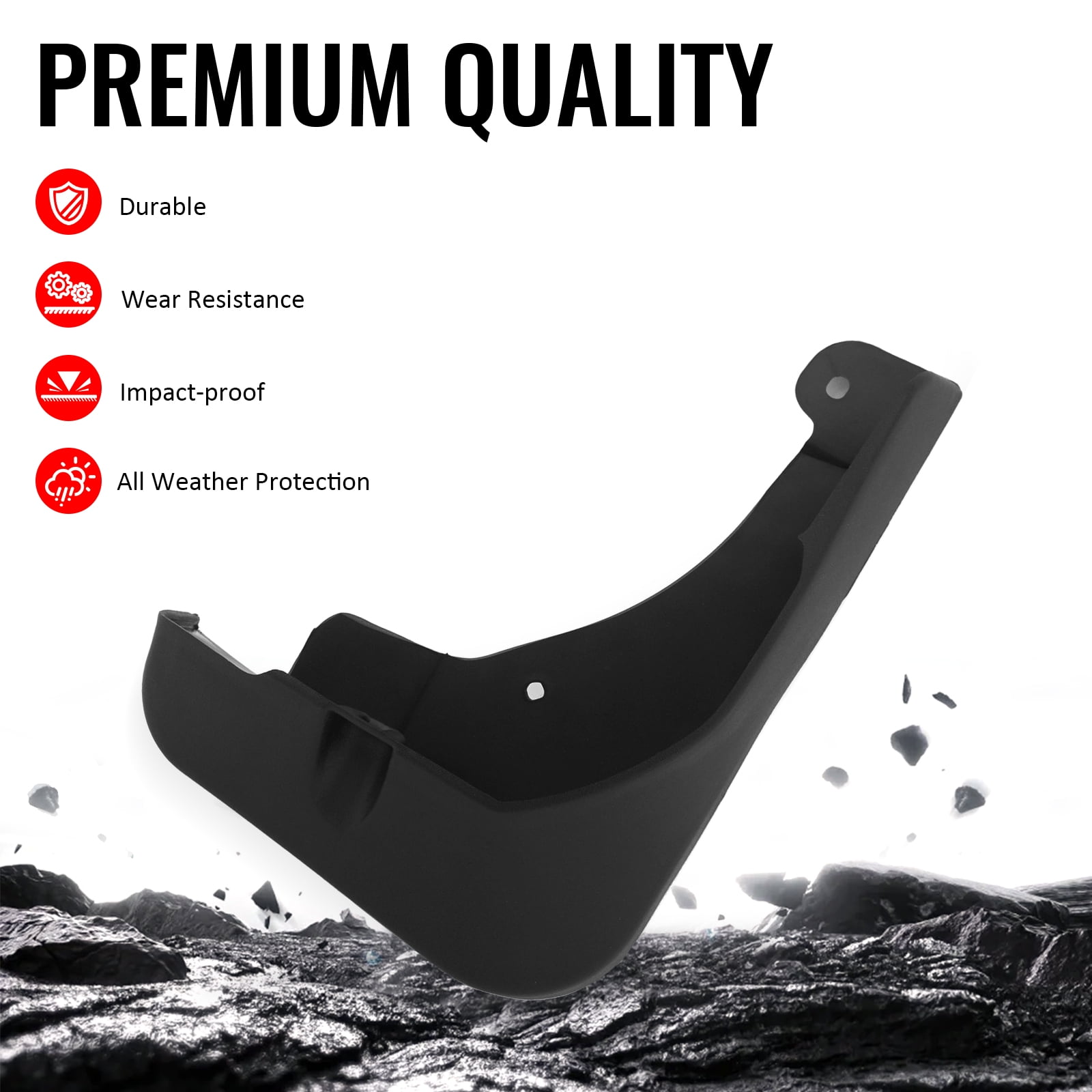 Ikon Motorsports 4PCS Front Rear Mud Flaps Wheel Arch Splash Guards MudFlaps For 2022-2026 Toyota Corolla Cross, Black PP Polypropylene PK389-16N00-TP