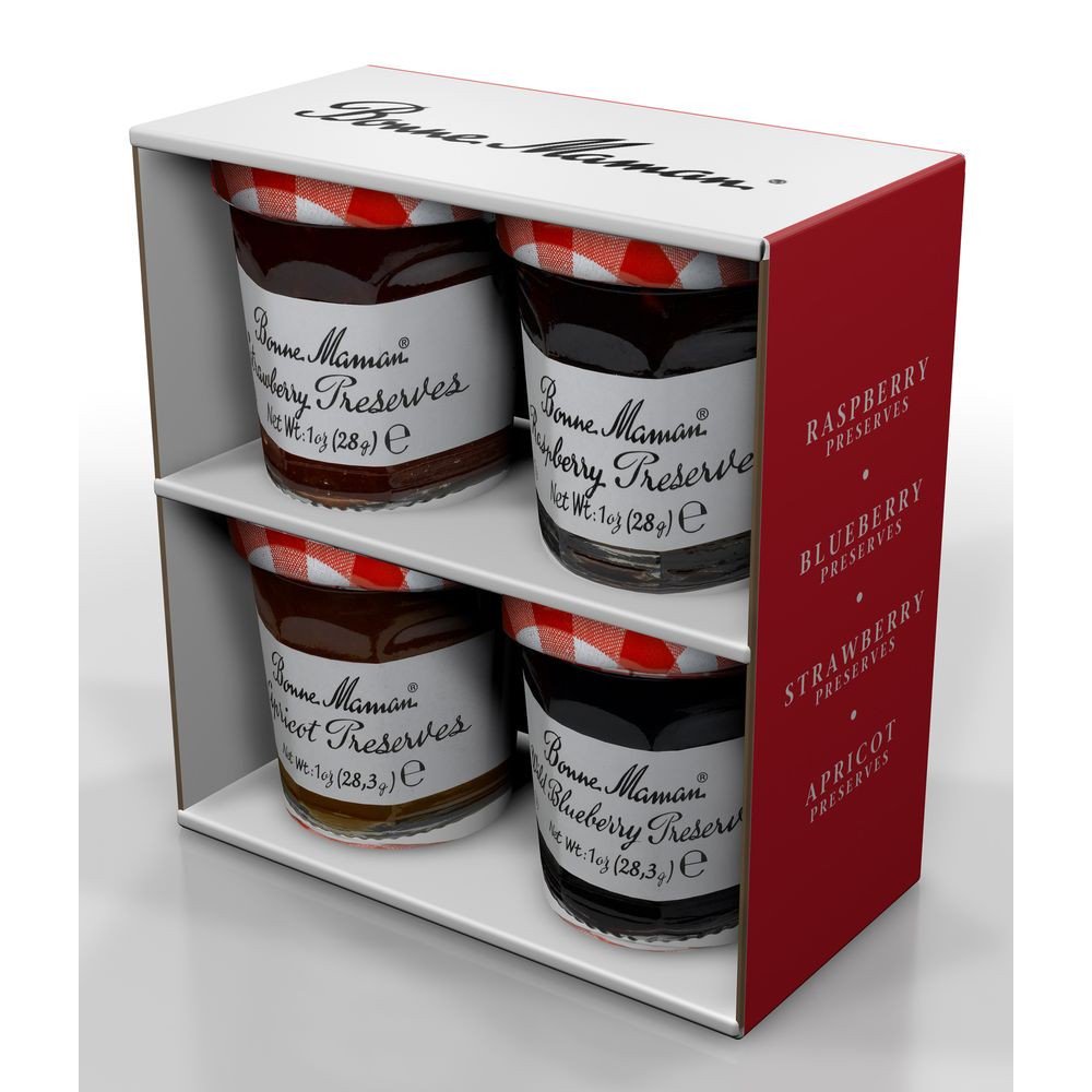 Bonne Maman Preserves, Variety Pack, 1 Oz, 4 Ct