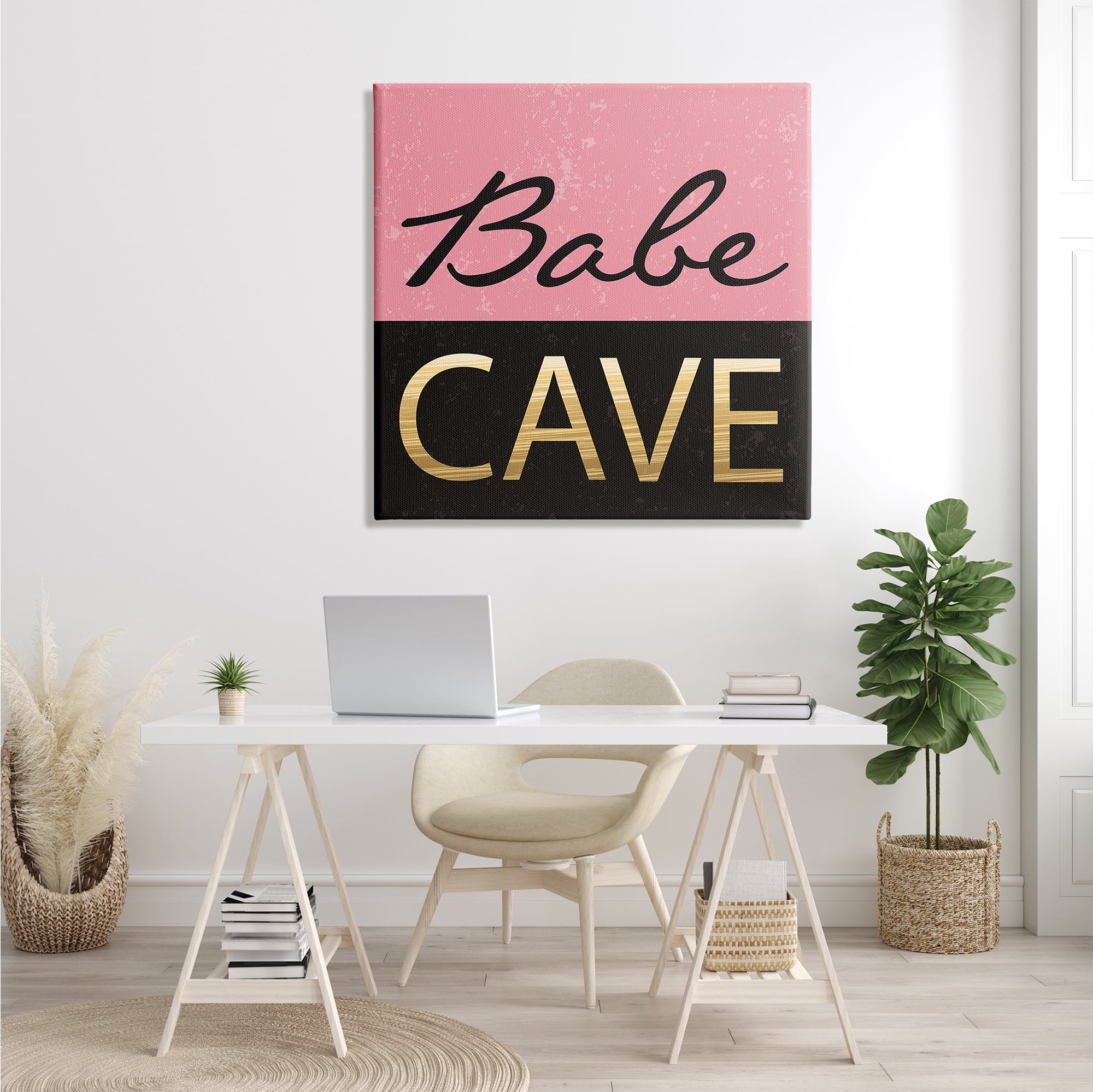 Stupell Industries Babe Cave Pink and Gold, 36 x 36,Design by ND Art
