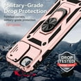 thumbnail image 5 of for iPhone SE (3rd and 2nd gen 2022/2020) and iPhone 8/7/6 Case with Camera Lens Cover Screen Protector, Military Grade Drop Protection Magnetic Ring Holder Kickstand Protective Phone Case (Rose Gold), 5 of 17