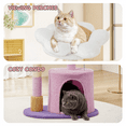 thumbnail image 6 of MoNiBloom 33" Flower Cat Tree for Indoor Cats, Compact Cat Tower with Condo, Scratching Posts, Flower Perch & Dangling Toys for Kittens & Small Cats, Cute Cat Furniture Stand, Purple, 6 of 8