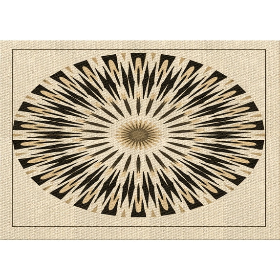 Ahgly Company Machine Washable Indoor Rectangle Transitional Vanilla Gold Area Rugs, 2' x 4'