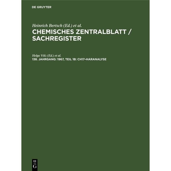 1967, Teil 1b: Ch17-Haranalyse, (Hardcover)