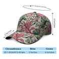 thumbnail image 4 of Floral Baseball Cap, Lightweight Quick-Drying Dad Hat with Sweat Absorption, Hawaiian Floral and Jungle Leaves Print Adjustable Cap for Daily Wear and Gifts, 4 of 7