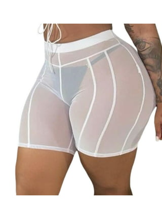 Womens Glossy Stretchy Tight Shorts Slim Fit Open Crotch Short