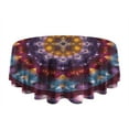 thumbnail image 5 of Colorful Tie Dye Mandala Pattern Round Tablecloth 60"x60",Wrinkle Wipeable Table Cloth for Kitchen Dining Room Picnic Patio Party, 5 of 6