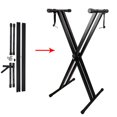 thumbnail image 4 of Universal Folding Piano Keyboard Stand Bracket Double X-Style Heavy Duty Metal Material with -Slip Rubber Caps for Digital Piano MIDI Keyboard, 4 of 5