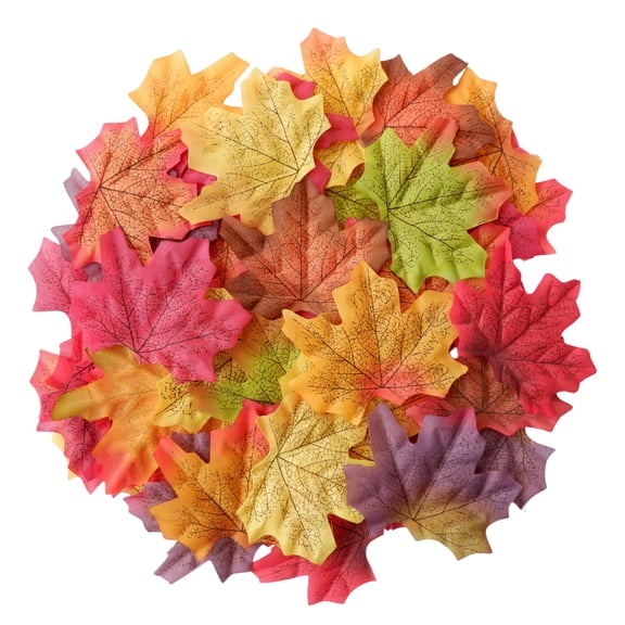 No Odor Pre-Separated Fall Leaves Artificial Maple Leaves, 8cm/3in 16 Mixed Colors Fake Autumn Leaves for Fall Decor Thanksgiving Table Home Wedding Wreath DIY Crafts 100 Pcs