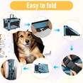 thumbnail image 4 of 36in Collapsible Dog Crate, Portable Soft Travel Dog Crate with Bowl, Foldable Pet Kennel Carrier, with Signature Card and Pen, Blue, 4 of 9