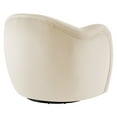 thumbnail image 6 of Swivel Armchair Chair, White, Velvet, Living Room Lounge Cafe Lobby Hospitality Restaurant, Modern Contemporary, HB37312, 6 of 9