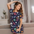 thumbnail image 3 of Lsque Rocket Satellite Pattern Nightgowns for Women Sleep Shirts Short Sleeve Nightshirt Pullover Nightdress Soft Sleepwear Relaxed Fit Nightdress, 3 of 6