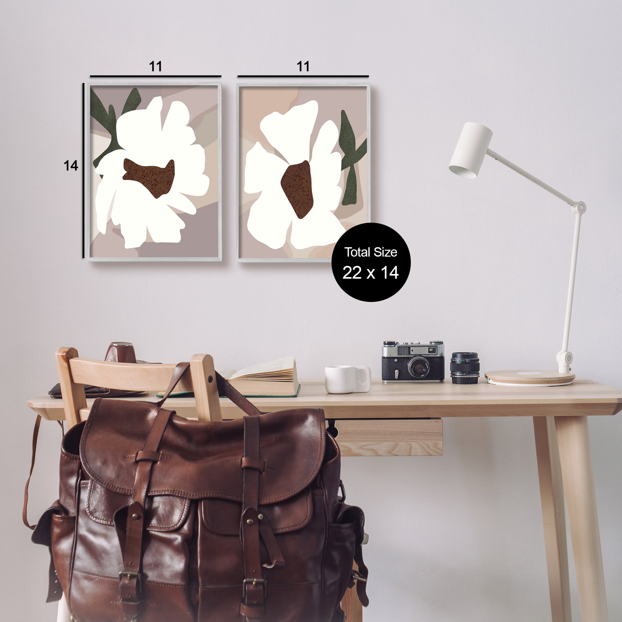 Stupell Industries Abstract White Daisies Botanical & Floral Painting Gray Framed Art Print Wall Art, 11 x 14