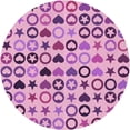 thumbnail image 1 of Ahgly Company Indoor Round Patterned Orchid Purple Area Rugs, 5' Round, 1 of 6