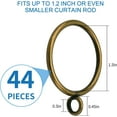 thumbnail image 2 of 44 Pack Curtain Rings with Eyelets, Metal Drapery Ring for Pinch Pleat Curtains, Drape Ring 1.5 Inch I D, Fits Up to 1.2 in Rod (Antique Bronze), 2 of 7