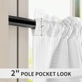 thumbnail image 3 of Barossa Design Short Waffle Kitchen Curtains Tier 36 Inch for Bathroom Light Filtering Cafe Curtains, Set of 2 -White, 3 of 6