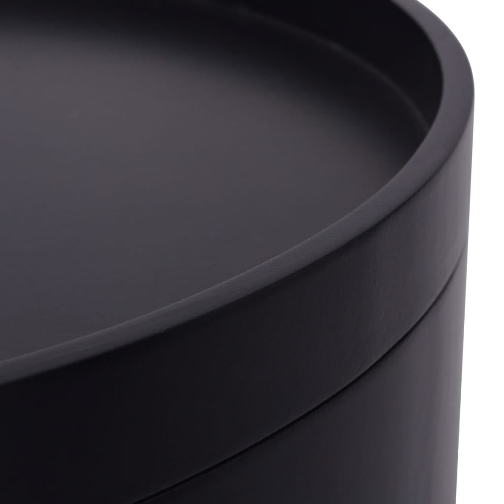 Kepooman Modern Round Side Table with Wood Feet for Living Room, Black Kepooman Modern Round Side Table with Wood Feet for Living Room, Black