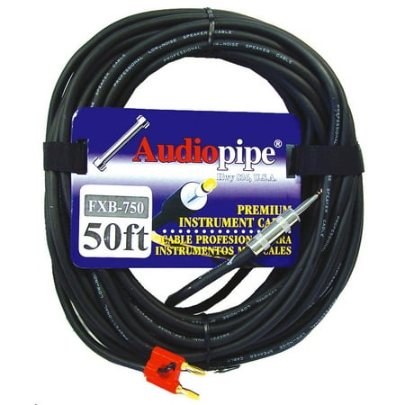 Audiopipe FXB750 SPEAKER CORD 50' 1/4" PLUG TO BANANA PLUG; AUDIOPIPE