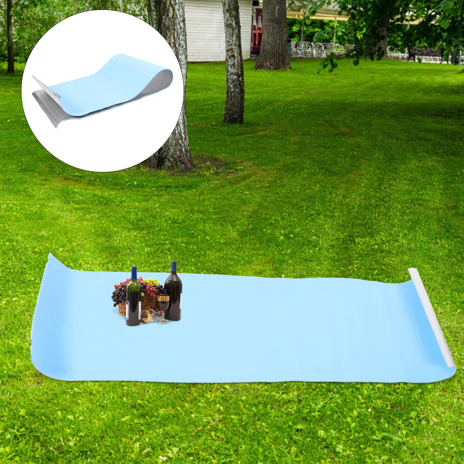 WHAMVOX 1PC Outdoor Yoga Mat Silver Foldable EVA Mat for Travel Home Use