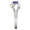 thumbnail image 3 of 1.49 ctw with Simulated Diamond Halo Accents Anniversary Ring for Women | Heart Cut Simulated Alexandrite | Hyperallergenic Solid 14K White Gold, 3 of 5