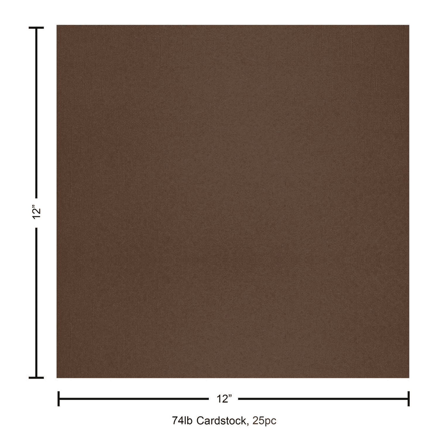 Paper Accents Cardstock 12"x 12" Muslin 74lb Bitter Chocolate 25pc