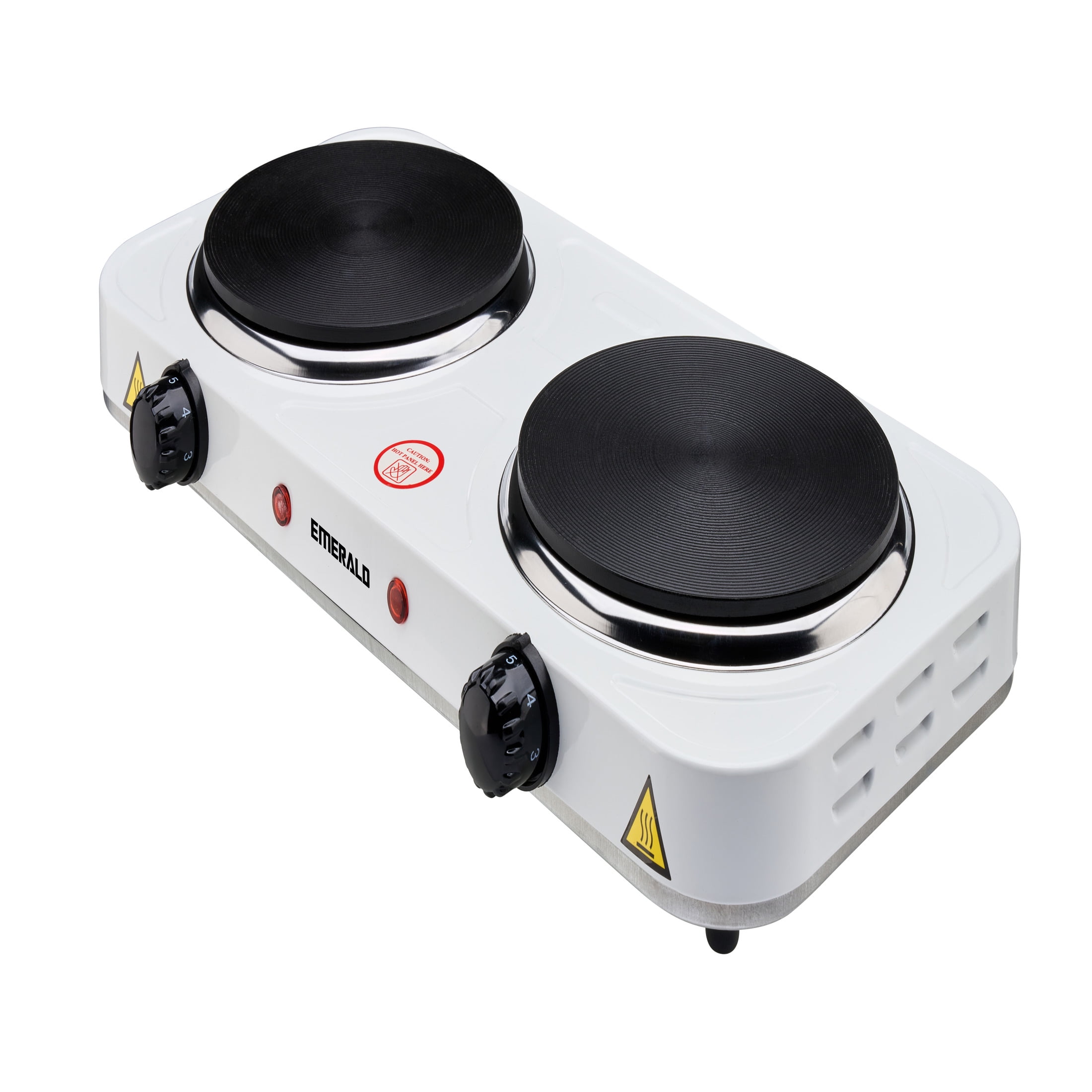 Emerald 5.5” 2-Coil White Electric Countertop Burner